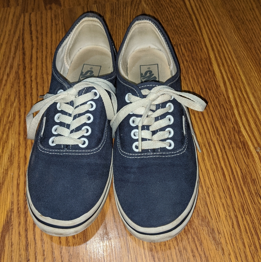 Dark blue lace up vans